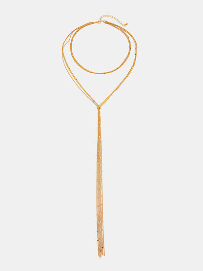Layered Y-Shaped Tassel Necklace