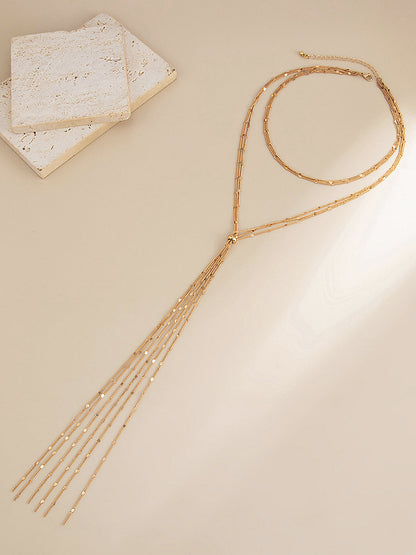 Layered Y-Shaped Tassel Necklace