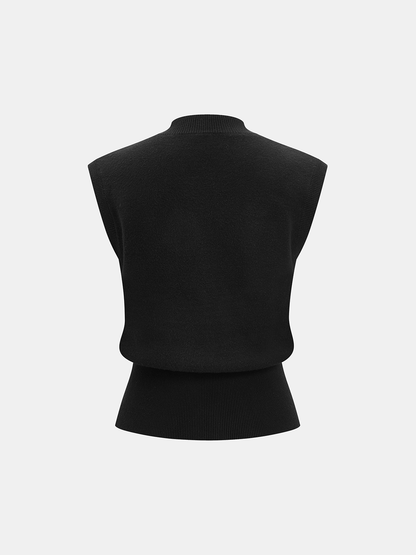 Horsebit Detail Sleeveless Knit Top