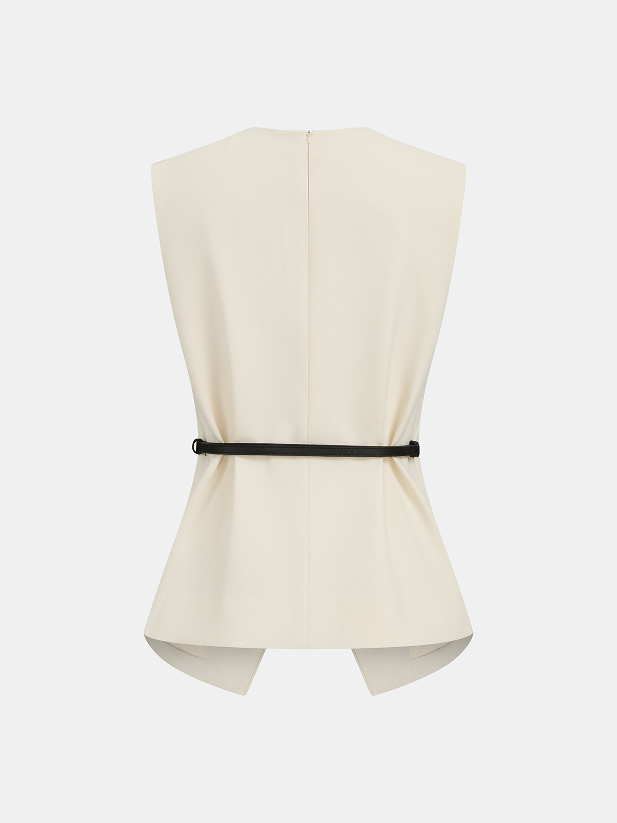 Sleeveless Belted Top & Pleated Pants Set with Improved Fit