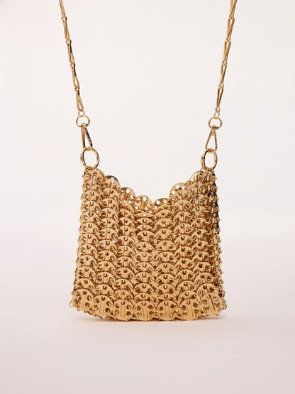 Vintage Metallic Sequin Chain Shoulder Bag