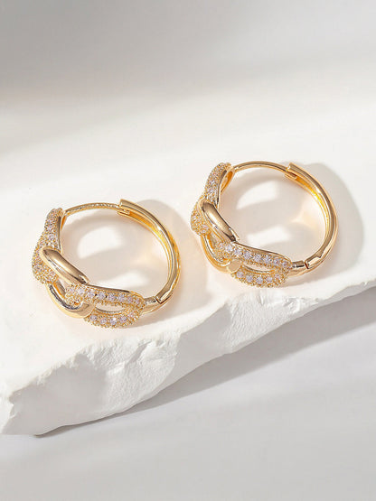 Interlocking Linked Zircon Hoop Earrings