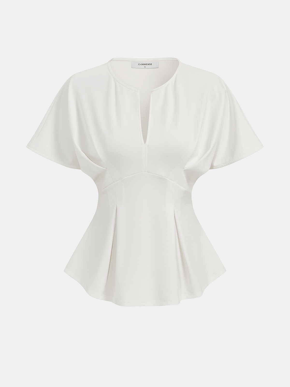 Dolman Sleeve Peplum Fitted Blouse