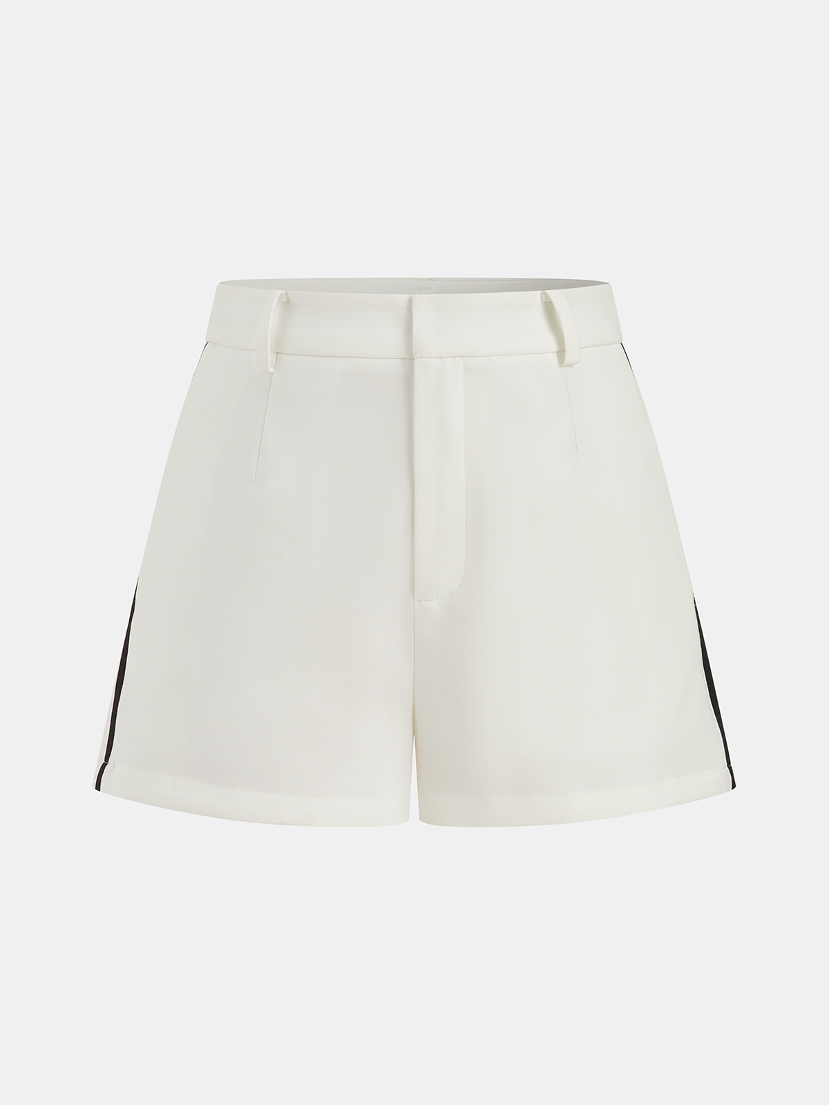 Contrast Trim Belted Halter Top & Shorts Set