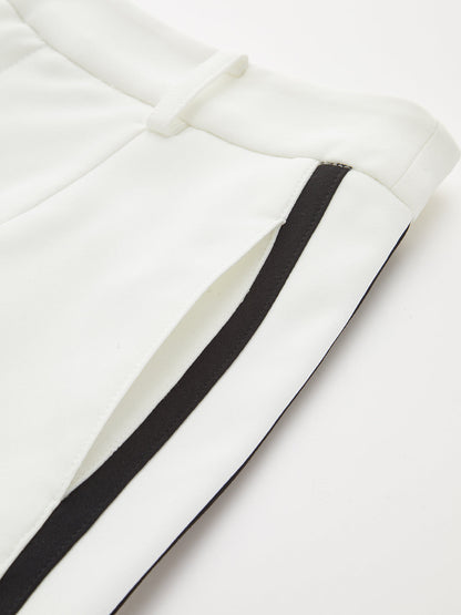 Contrast Trim Belted Halter Top & Shorts Set