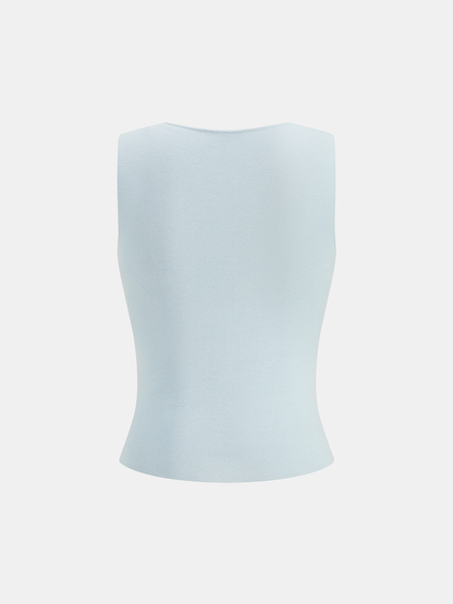 Metal Detail Cut-Out Knit Vest