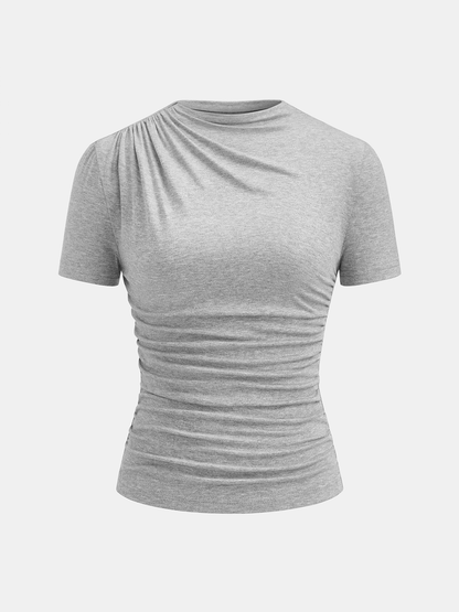 Ruched Fitted Short Sleeve Top