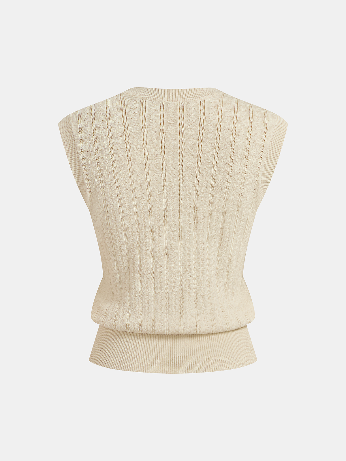 Cable Knit Sleeveless Henley Sweater Vest