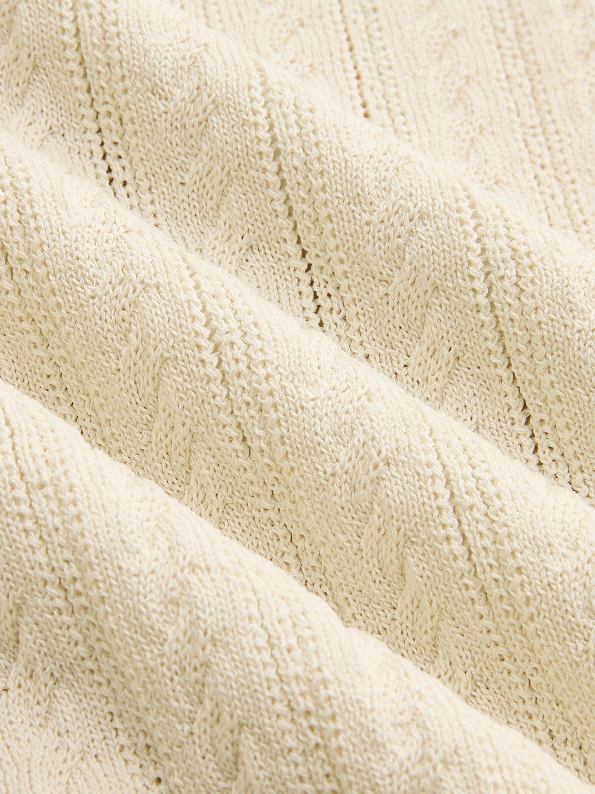 Cable Knit Sleeveless Henley Sweater Vest
