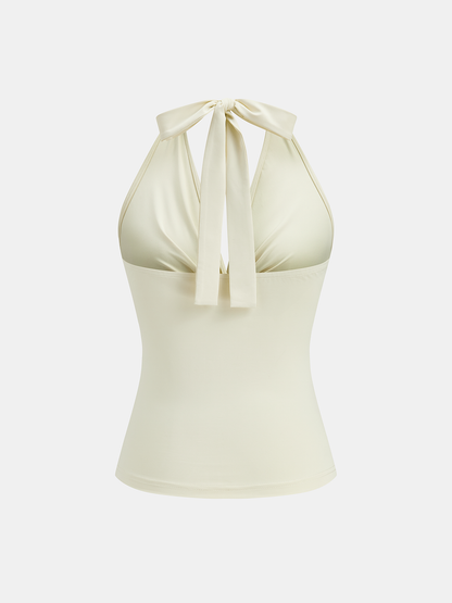 Twist-Front Halter Neck Top