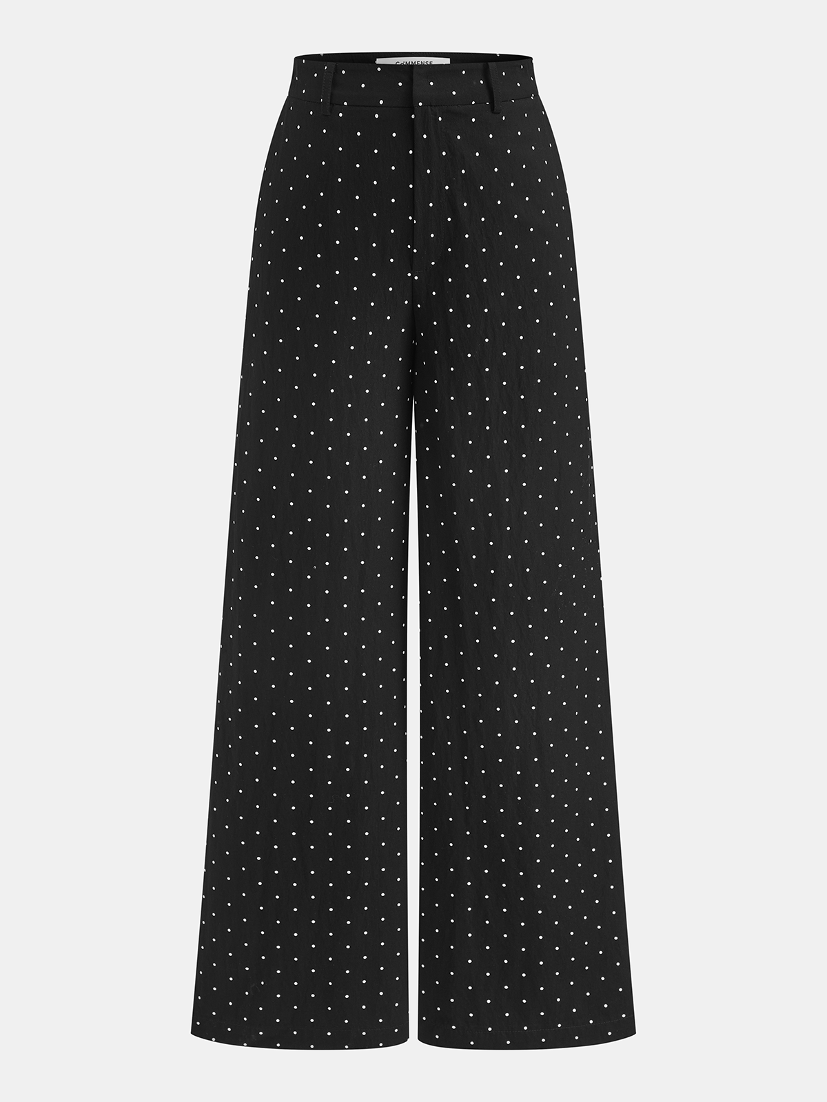 Polka Dot Tie Neck Top & Wide Leg Pants Set