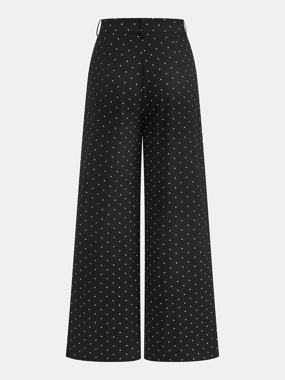 Polka Dot Tie Neck Top & Wide Leg Pants Set