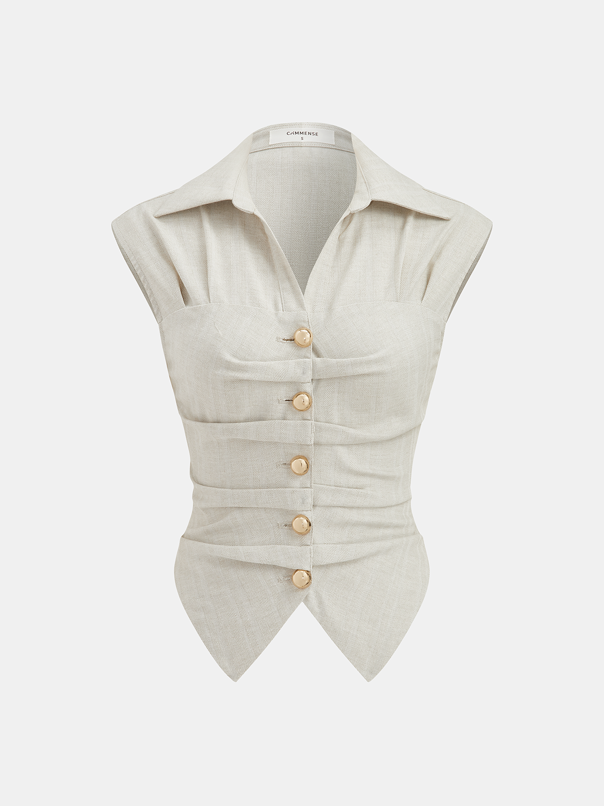 Cotton Linen Sleeveless Top & Pleated Pants Set