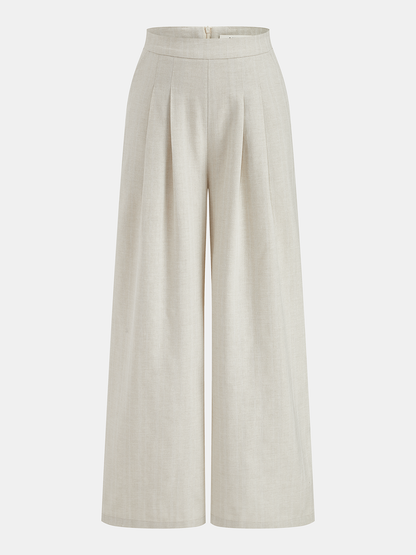 Cotton Linen Sleeveless Top & Pleated Pants Set
