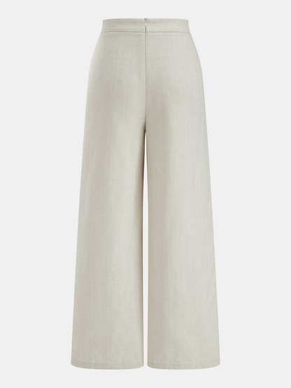 Cotton Linen Sleeveless Top & Pleated Pants Set