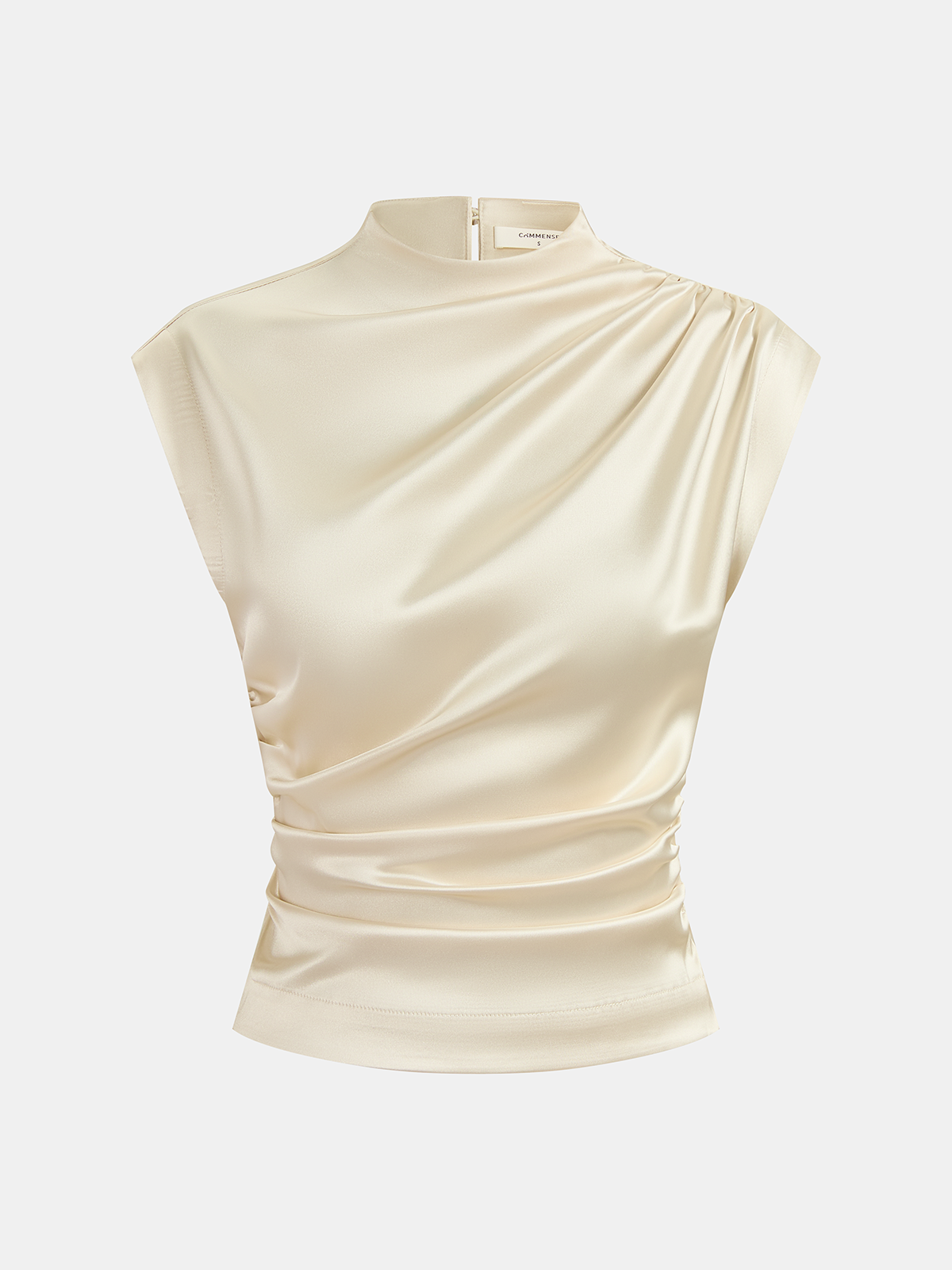 Satin Ruched Top & Midi Skirt Set