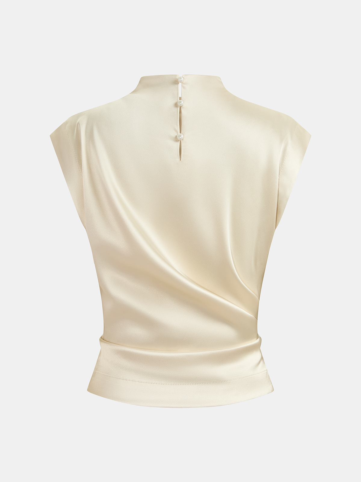 Satin Ruched Top & Midi Skirt Set