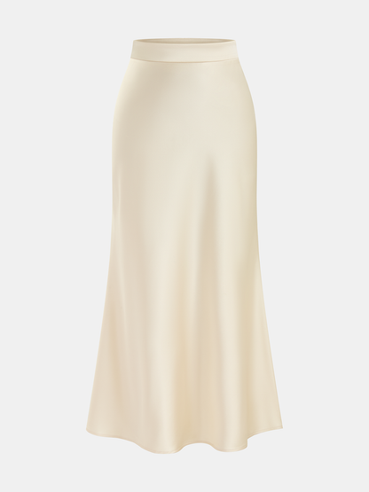 Satin Ruched Top & Midi Skirt Set