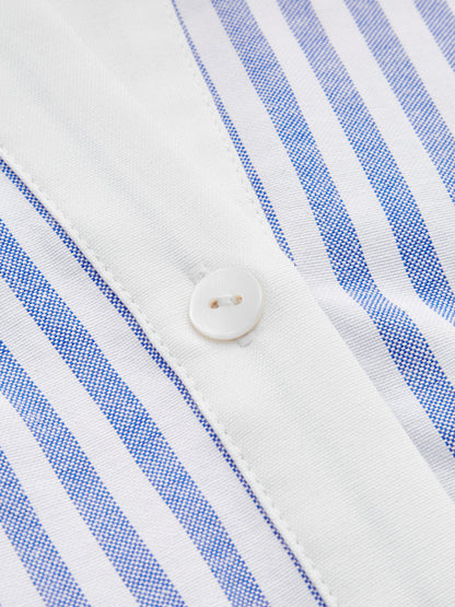 Striped Twisted Short Sleeve Cropped Shirt