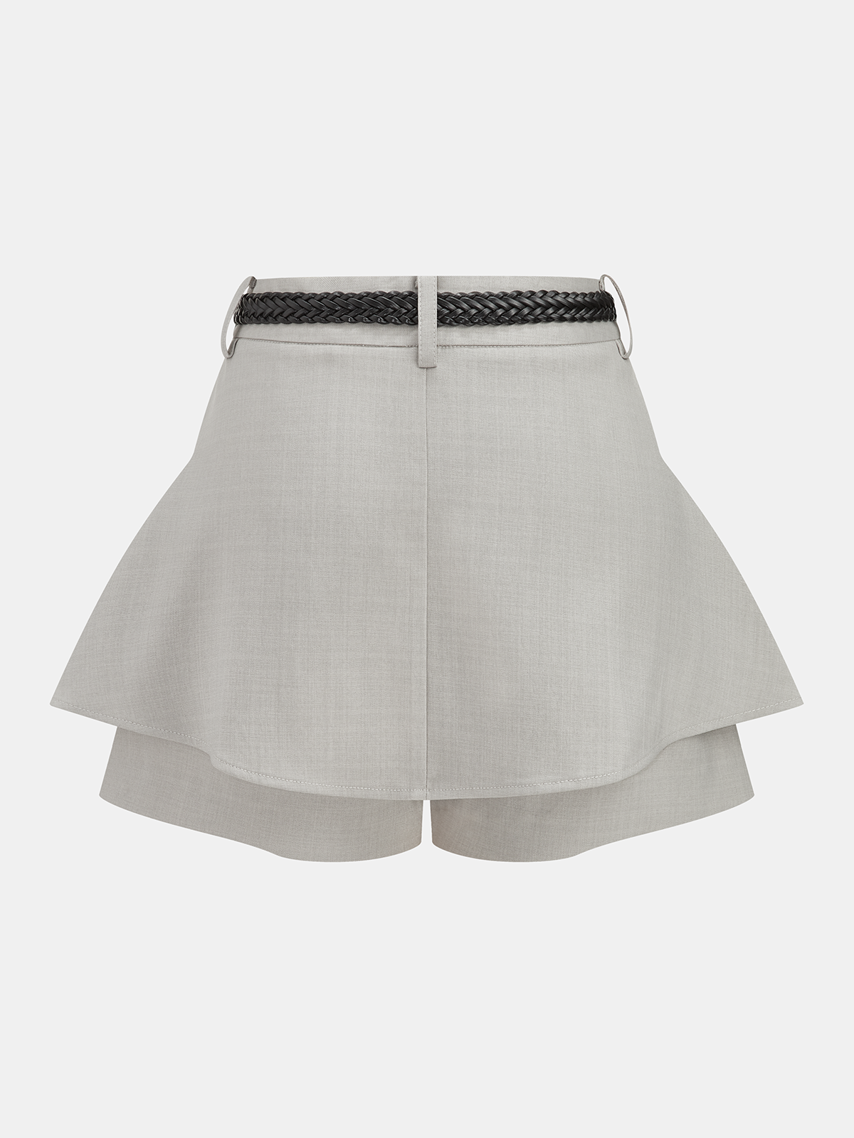 Belted High Waisted Flared Shorts