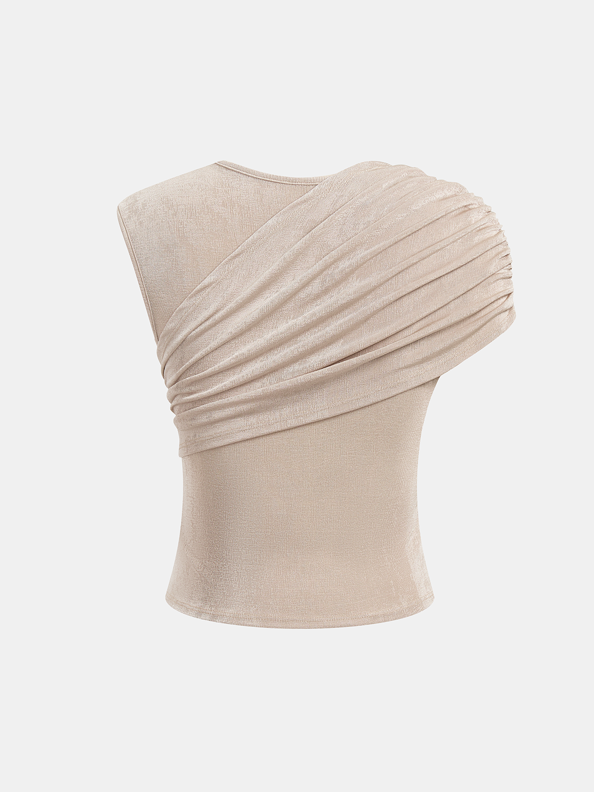 Asymmetrical Draped Ruched Top