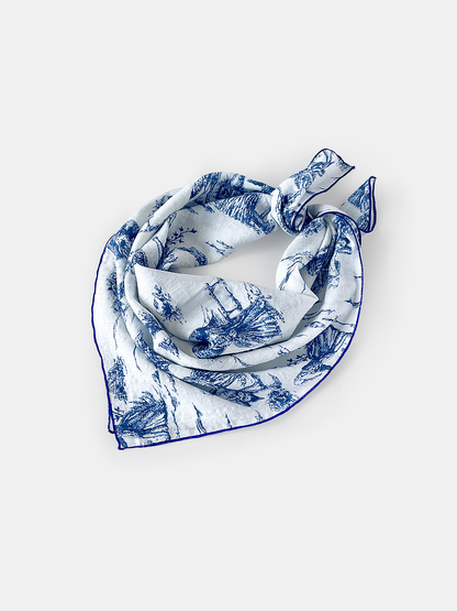 Toile Print Cotton Bandana Scarf