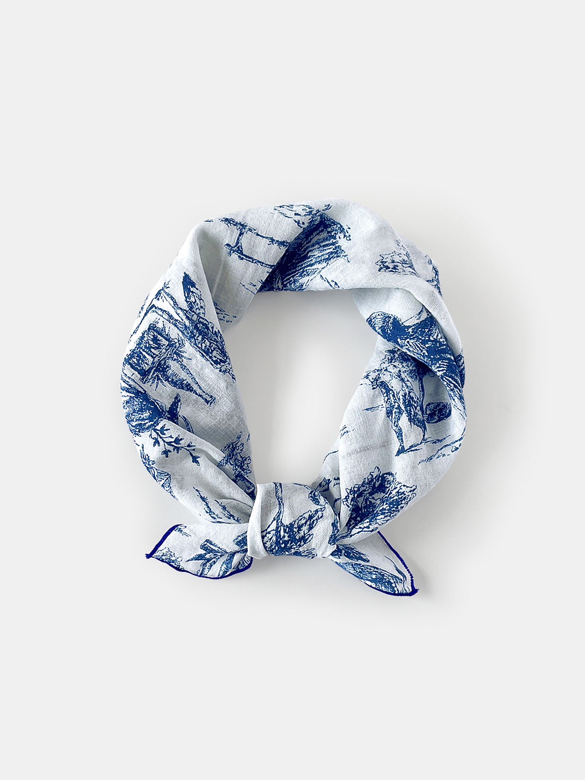Toile Print Cotton Bandana Scarf