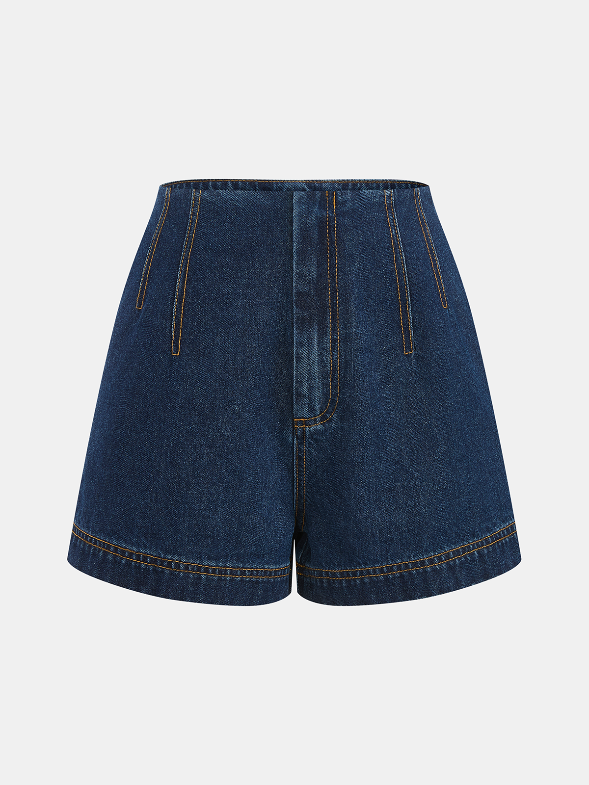 Metal Button Denim Sleeveless Vest & Shorts Set