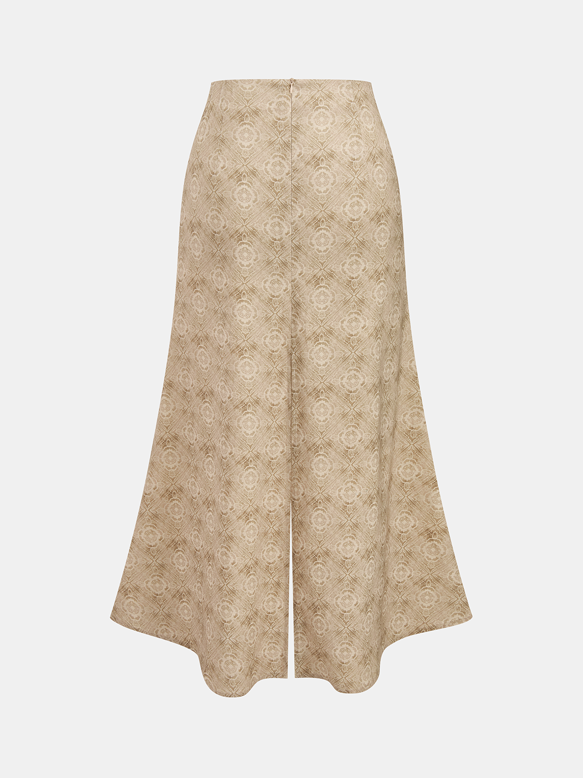 Linen Blend Printed Vest & Midi Skirt Set