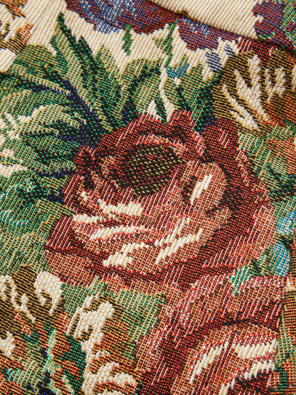 Floral Jacquard Mid-Waist Shorts