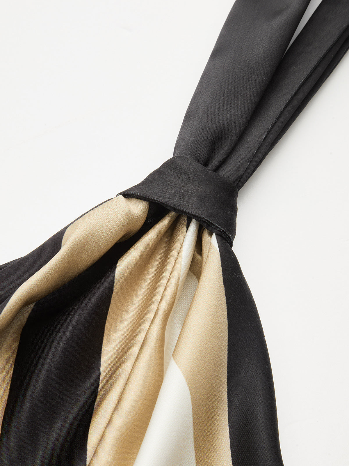 Geometric Striped Satin Halter Kerchief Top