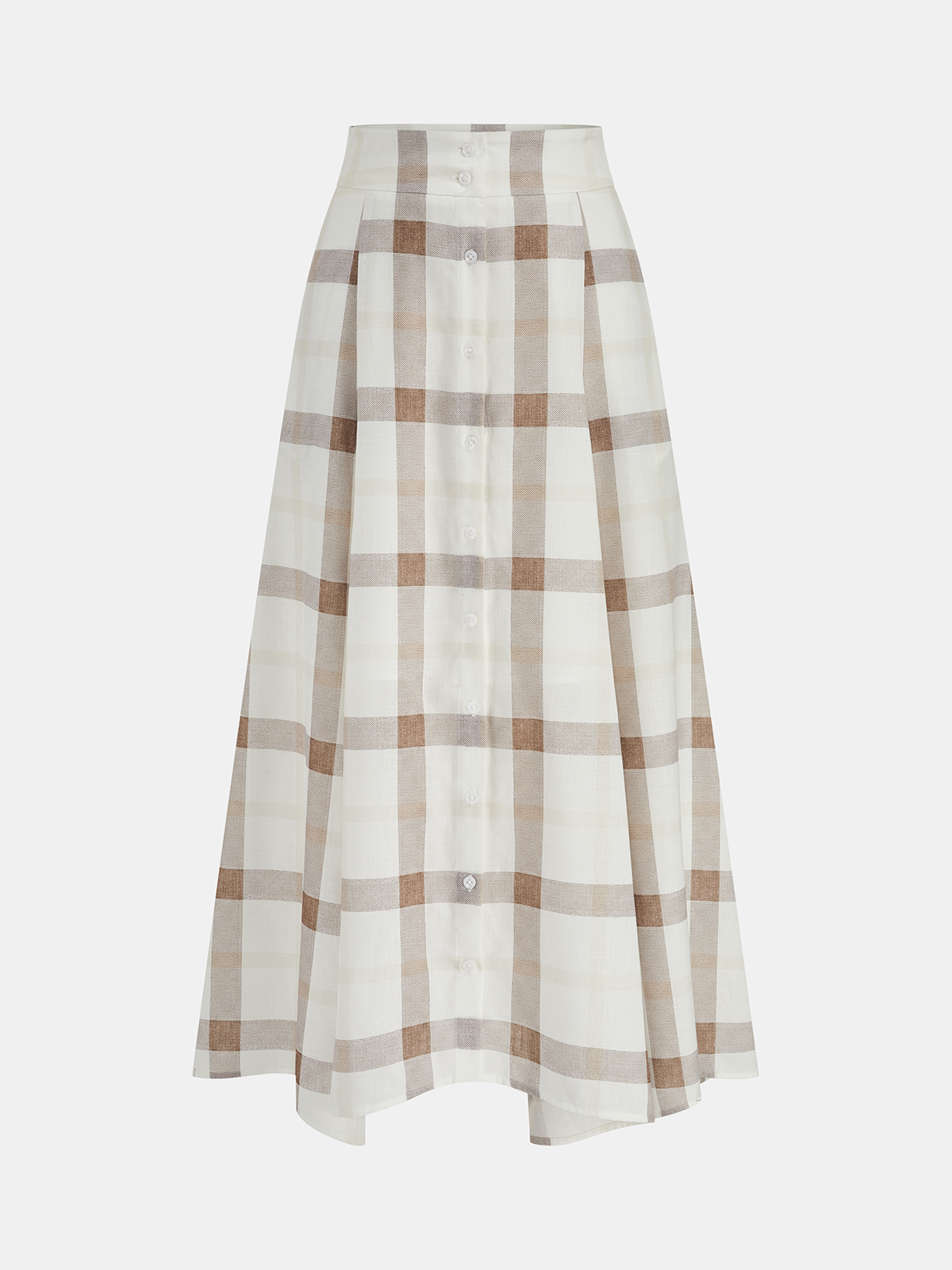 Plaid Tie-Front Crop Top & Maxi Skirt Set