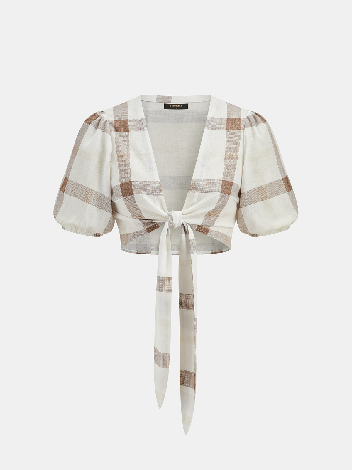 Plaid Tie-Front Crop Top & Maxi Skirt Set