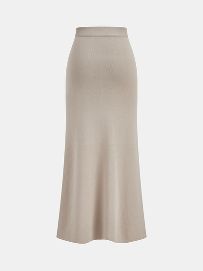 Off-Shoulder Knit Top & Maxi Skirt Set