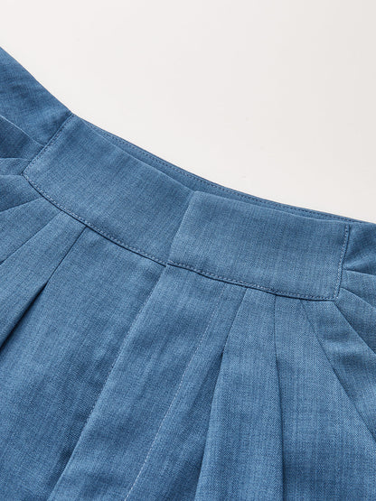 Casual Pleated Wide Leg Pants
