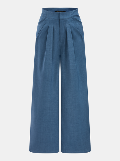 Casual Pleated Wide Leg Pants