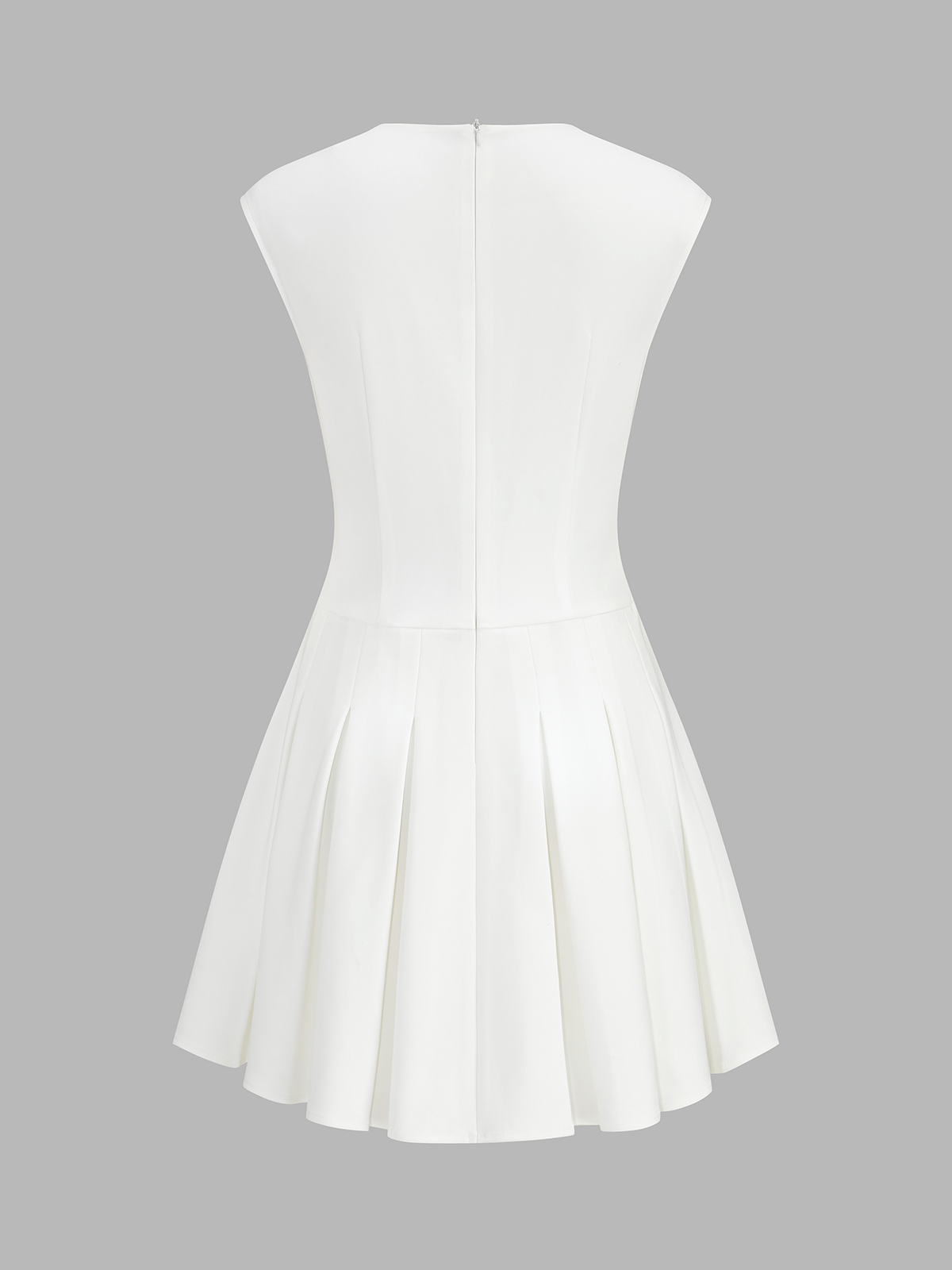 Sleeveless Horsebit Pleated Mini Dress