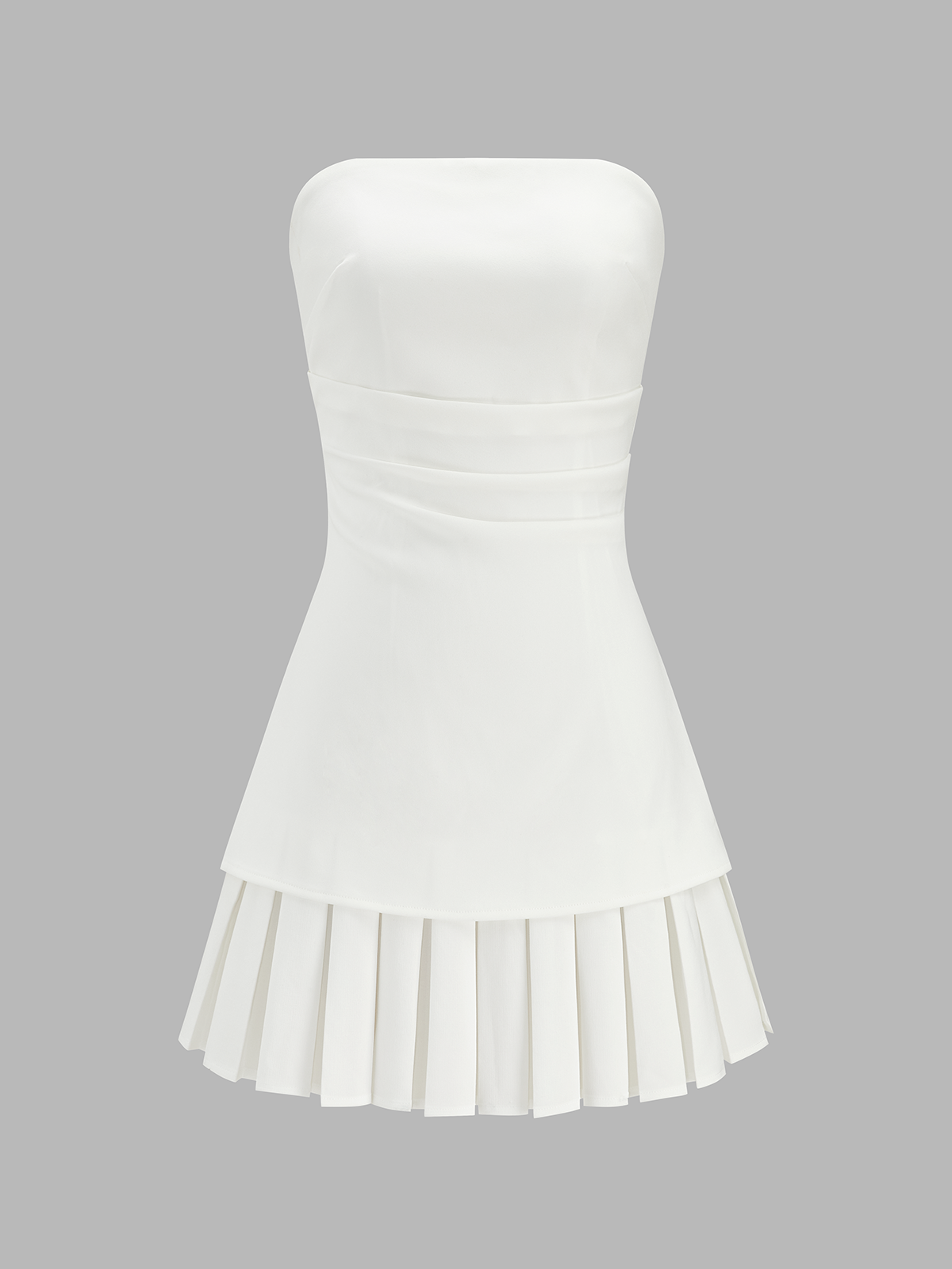 Strapless Anti-slip Pleated Mini Dress
