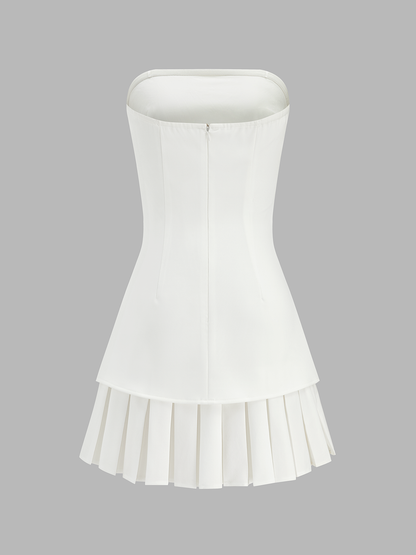 Strapless Anti-slip Pleated Mini Dress