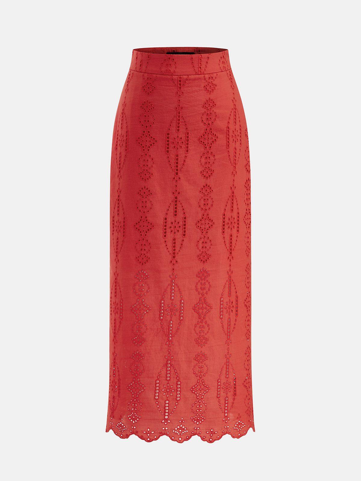 Cotton Eyelet Embroidery Top & Midi Skirt Set