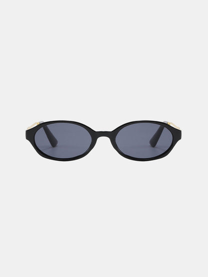 Metal Temple Oval Retro Sunglasses