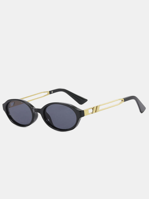 Metal Temple Oval Retro Sunglasses