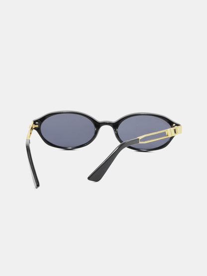 Metal Temple Oval Retro Sunglasses