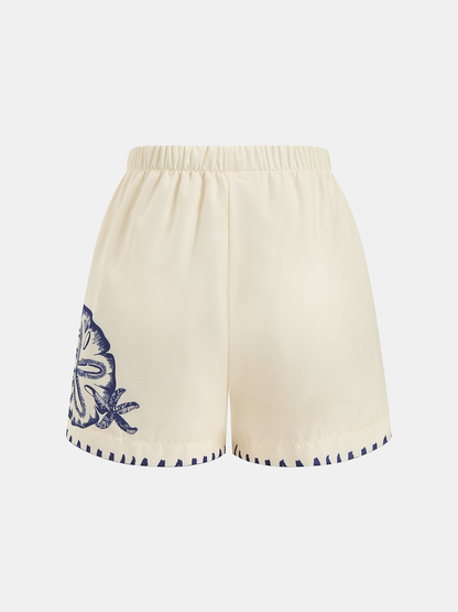 Seashell Print Shirt & Shorts Set