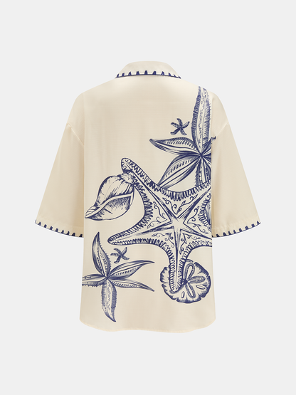 Seashell Print Shirt & Shorts Set