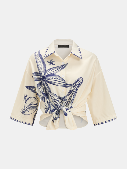 Seashell Print Shirt & Shorts Set