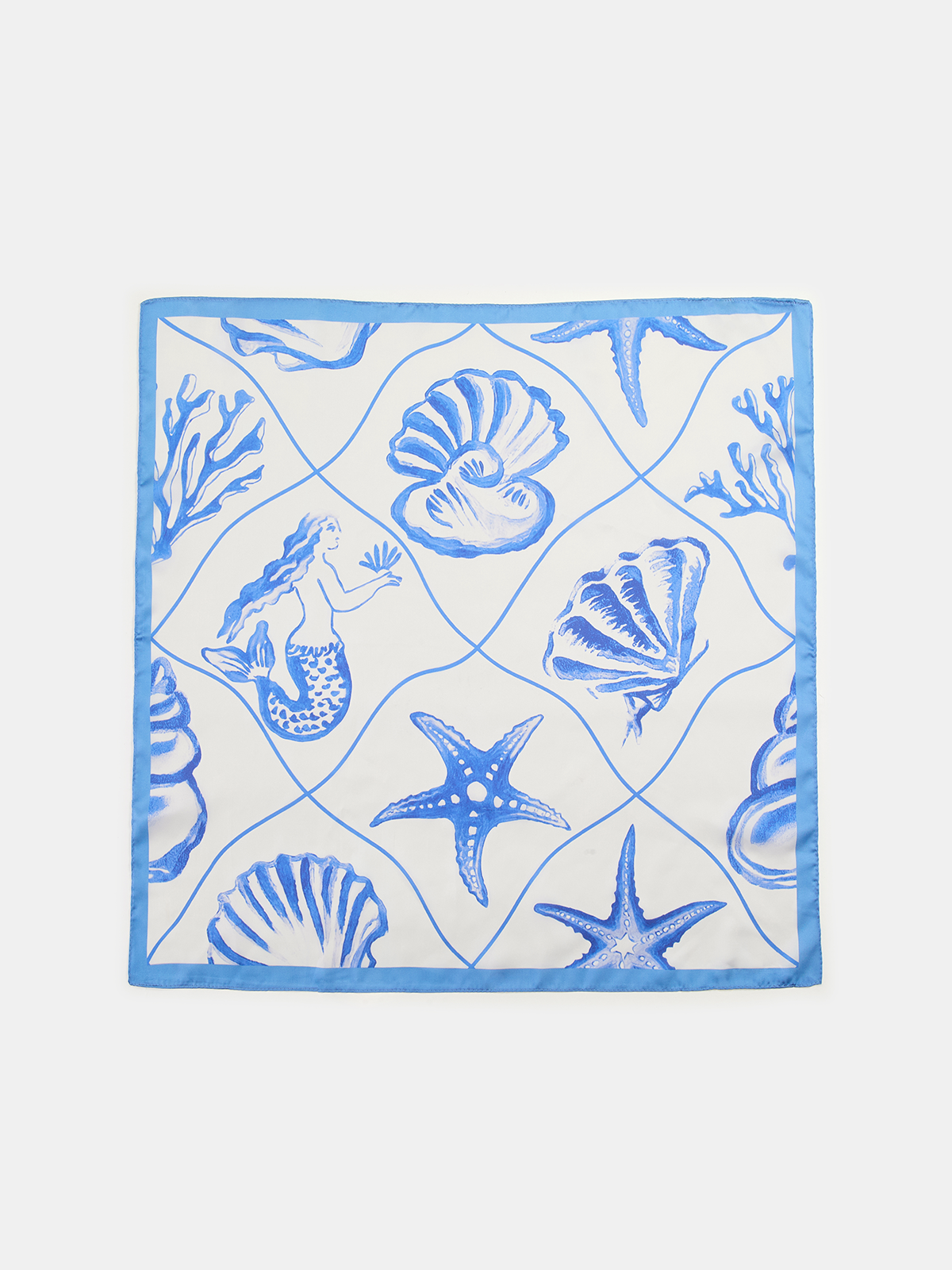 Mermaid Ocean Print Square Scarf