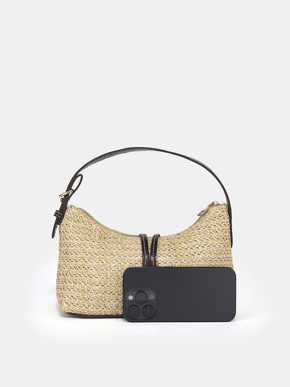 Straw Woven Hobo Handbag
