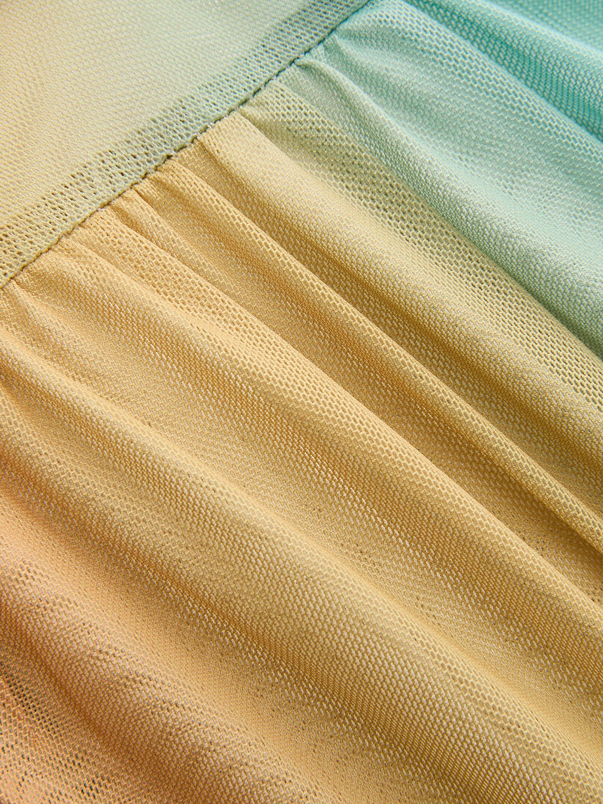 Rainbow Gradient Mesh Ruched Tank Top