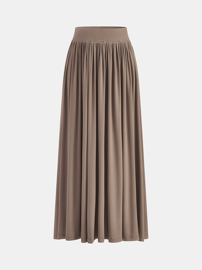 Wrap Cinched Top & Pleated Maxi Skirt Set